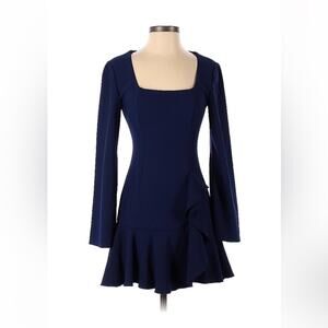 Finders Keepers blue drop waist ruffle dress, size small